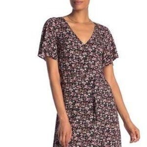 Floral print button down maxi dress